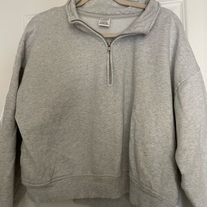 PINK Victoria's Secret Light Gray Zip-Up Sweater